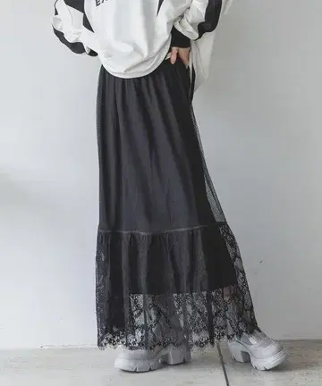 JEANASIS/절개 레이스 스커트