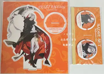 Crazy raccoon CR 달마갓 아크릴 스탠드 캔뱃지