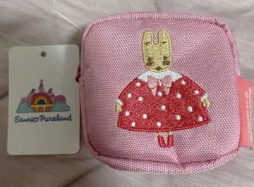 마론 크림 퓨로랜드 한정판 카라비너 자수 파우치