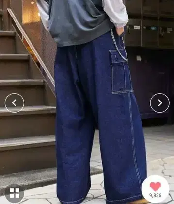 인디고 블루 데님 팬츠 L 사이즈