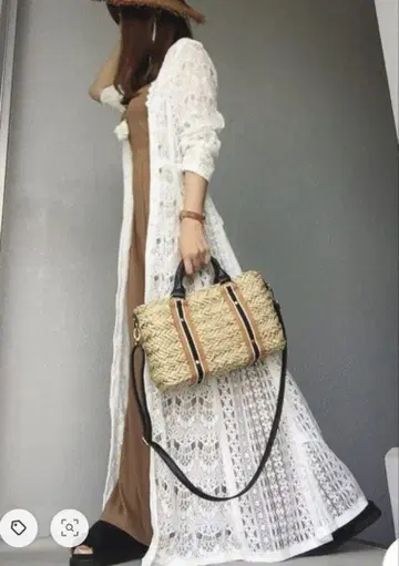 새상품 스나이델 롱 가운 원피스 가디건 전체 레이스
