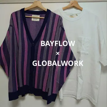 BAYFLOW 가디건 GLOBALWORK 반팔T 세트
