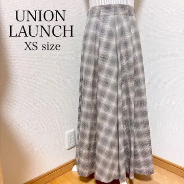 UNION LAUNCH 유니온런치 플레어 롱 스커트 체크 XS