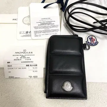 [ 미사용급 ] MONCLER 코인 케이스 카드 케이스 지갑 블랙 로고