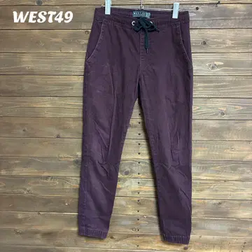 [ WEST49 ] 버건디 조거 팬츠 허리밴딩 캐주얼 XS