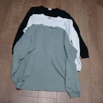 goodwear MADE IN USA 긴팔 티셔츠 3종 세트 포켓 포함