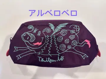 알베로베로 미사용 새상품 돼지 자수 파우치 보라색