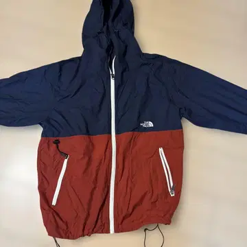 THE NORTH FACE 나일론 자켓 후드 부착 네이비/레드