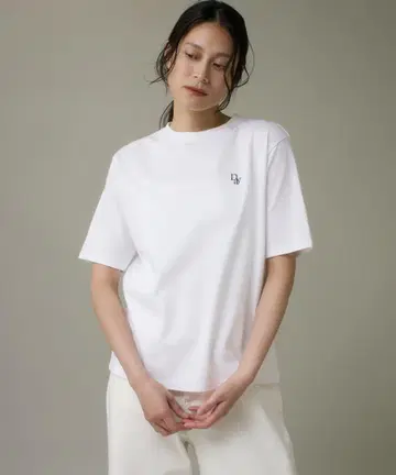 잇츠 인터내셔널 로고 자수 오버 사이즈 T셔츠 흰색 화이트
