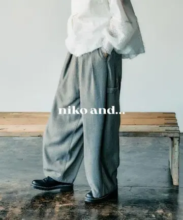 niko and - 헤링본 2 턱 페인터 팬츠 그레이 M