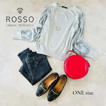 ROSSO 어반 리서치 이소재 슬리브 니트 그레이 S~M 상당