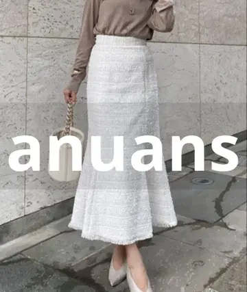 거의 미사용 anuans 스커트 SMALL 베이지 여성용