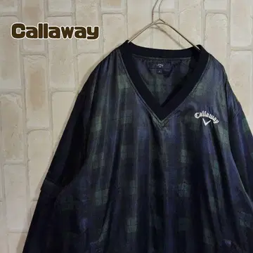 캘러웨이 나일론 풀오버 2way 블랙워치 자수