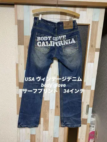 USA 빈티지 데님 body glove 서프 프린트 34인치