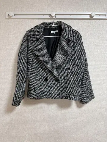 MOUSSY 마우지 트위드 자켓 프리 사이즈 블랙 화이트