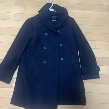 HushHush 다크 블루 더블 브레스트 코트