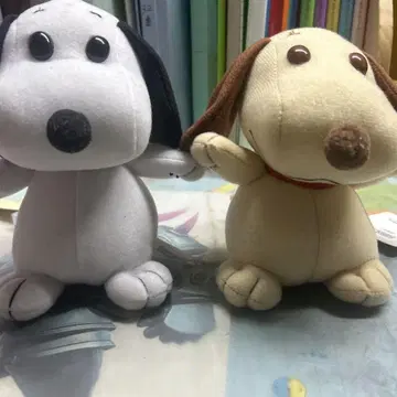 스누피 봉제 인형 2체 세트