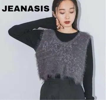 택 없음 새상품 JEANASIS MIX얀 니트 뷔스티에 2P 그레이