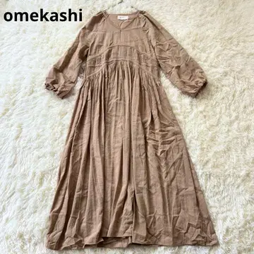 omekashi 오메카시 V넥 맥시 길이 원피스 베이지 롱 프리
