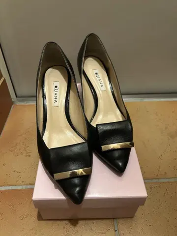 DIANA 블랙 스틸레토 펌프스