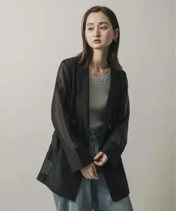 시어 테일러드 자켓 블랙