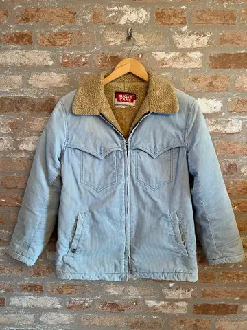 SUGAR CANE 라이트 블루 보아 코듀로이 자켓