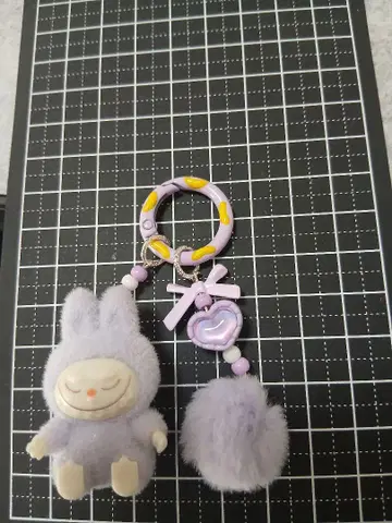 LABUBU 봉제 인형 키링 퍼플