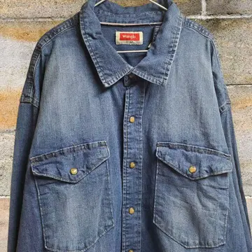 Wrangler 데님 웨스턴 셔츠 2XL 빈티지 긴팔 셔츠
