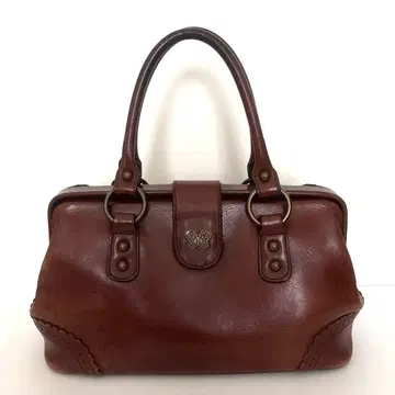 ANNA SUI 브라운 가죽 핸드백
