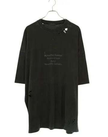 ALMOSTBLACK 에이징 가공 블랙 T셔츠 23AW-CS05