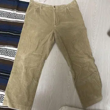 베이지 코듀로이 와이드 팬츠