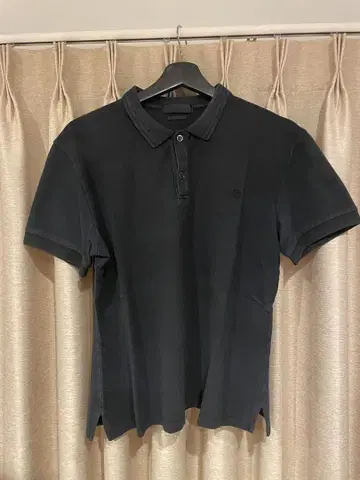 ALEXANDER McQUEEN 블랙 피케 셔츠 숏 슬리브