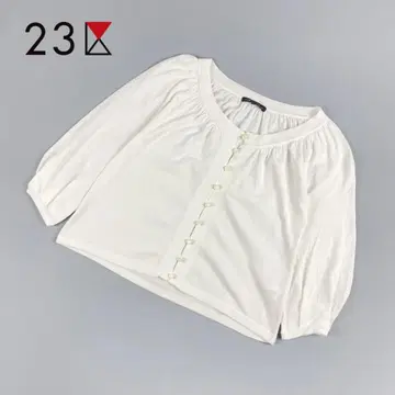 23구 코튼 가디건 상의 여성용 화이트 사이즈 32*HC976