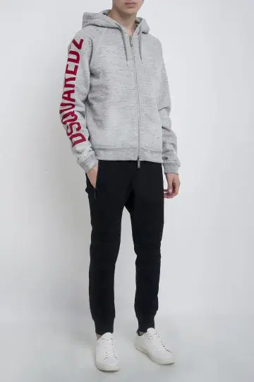 Dsquared2 로고 프린트 후드 맨투맨 데미지
