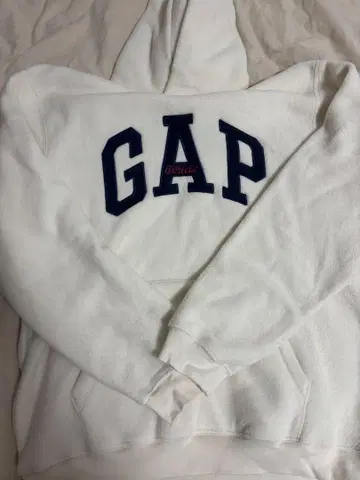 GAP 화이트 플리스 후드티