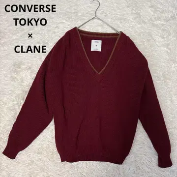 CONVERSE TOKYO x CLANE 소매 레이스업 V넥 니트