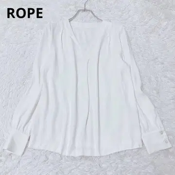 로페 긴팔 블라우스 V넥 턱 디자인 고급 오피스 깔끔 일본제