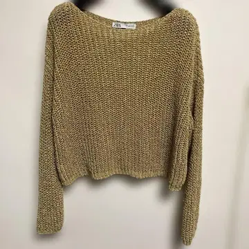 [ ZARA ] 새상품급 골드 니트 스웨터 긴팔
