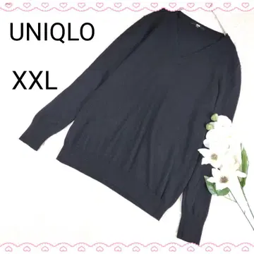 유니클로 캐시미어 100% V넥 니트 스웨터 블랙 XXL 빅 사이즈