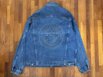 USA제 엠보싱 가공 데님 트래커 자켓 USMC