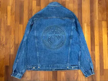 USA제 엠보싱 가공 데님 트래커 자켓 USMC