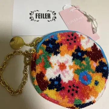 미사용 새상품 FEILER 꽃무늬 코인 케이스 키 파우치