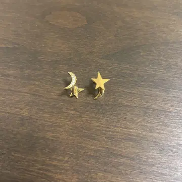골드 별과 달 귀찌