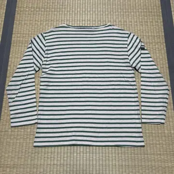 SAINT JAMES 보더 티셔츠 화이트 x 그린 sizeM