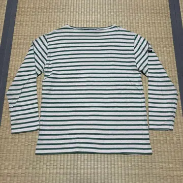 SAINT JAMES 보더 티셔츠 화이트 x 그린 sizeM