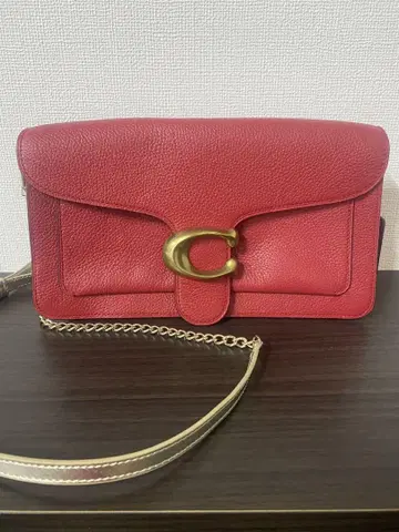 가죽 빨간색 플랩 숄더백