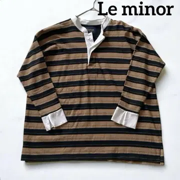 Le minor 루미노아 라거 보더 티셔츠 브라운 프랑스제