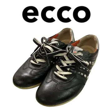 #234 ecco 에코 가죽 레이스업 스니커즈 스터드 골프