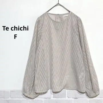 Te chichi 자카드 무늬 블라우스 F 퍼프 슬리브 베이지 i630