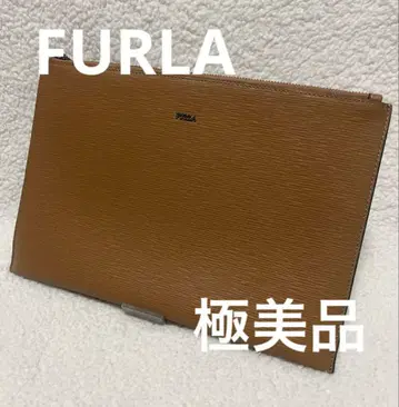 컨디션 최상 FURLA 훌라 브라운 가죽 클러치백